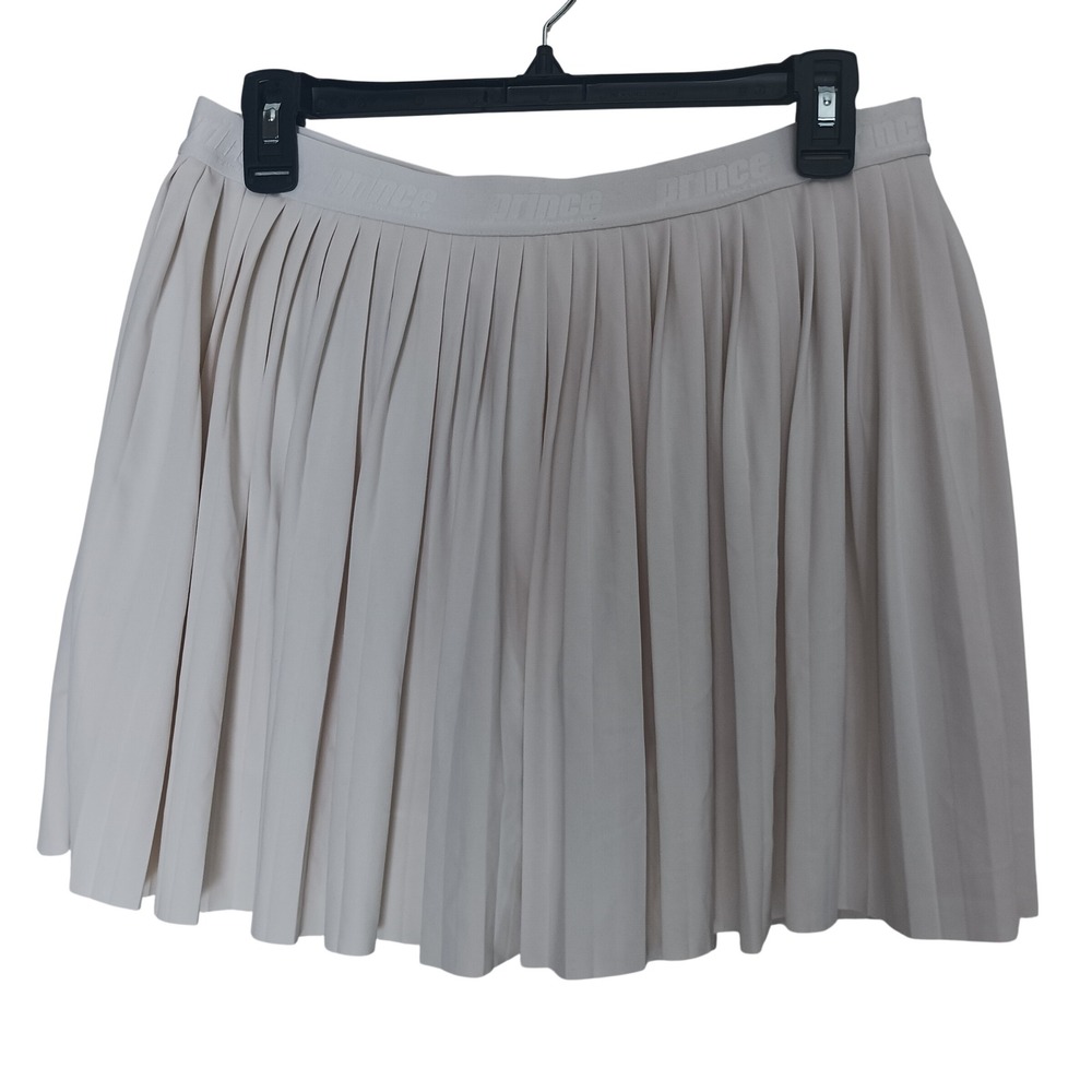 Prince Pickleball Skort Women Medium White Pleated Active Tennis Skirt Logo Band